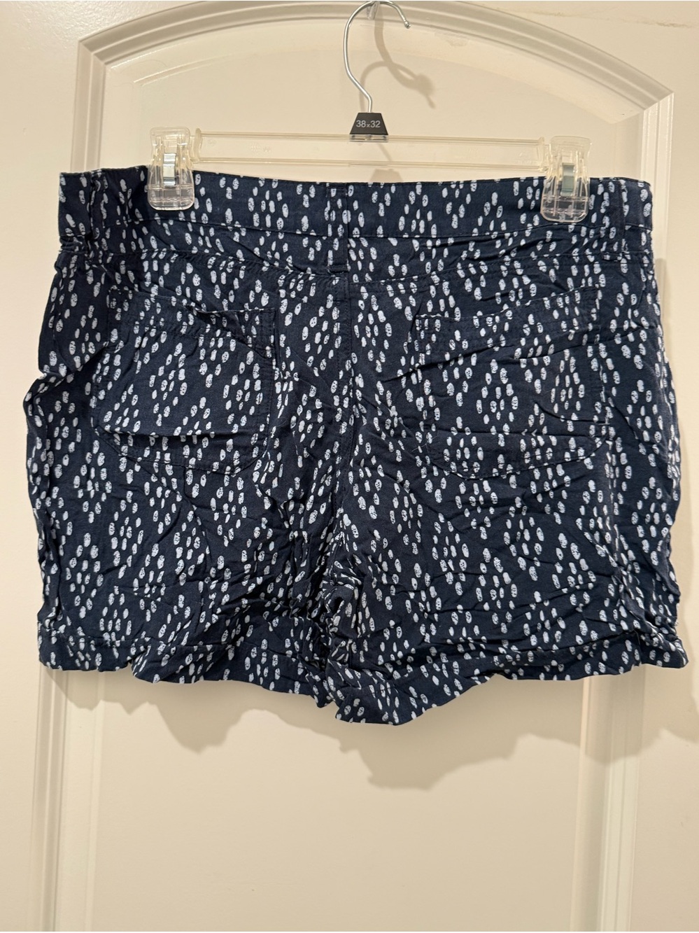 Faded Glory Navy Printed Casual Pull-On Shorts
